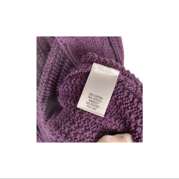 Sonoma Women Size Small Purple Button Front Short Sleeve Cardigan Sweater - Picture 4 of 6